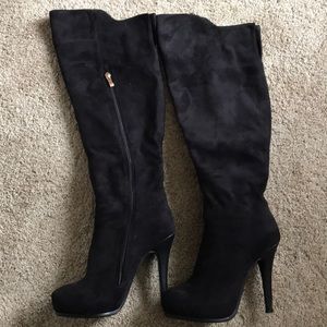 Black suede boots